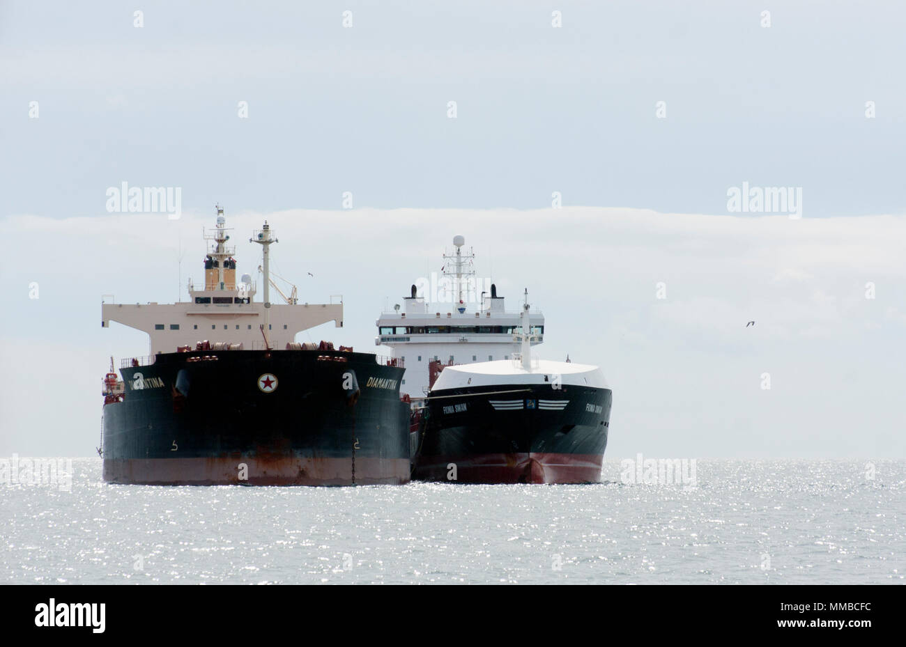 Bulk Transport Vessels, Gibraltar Stock Photo
