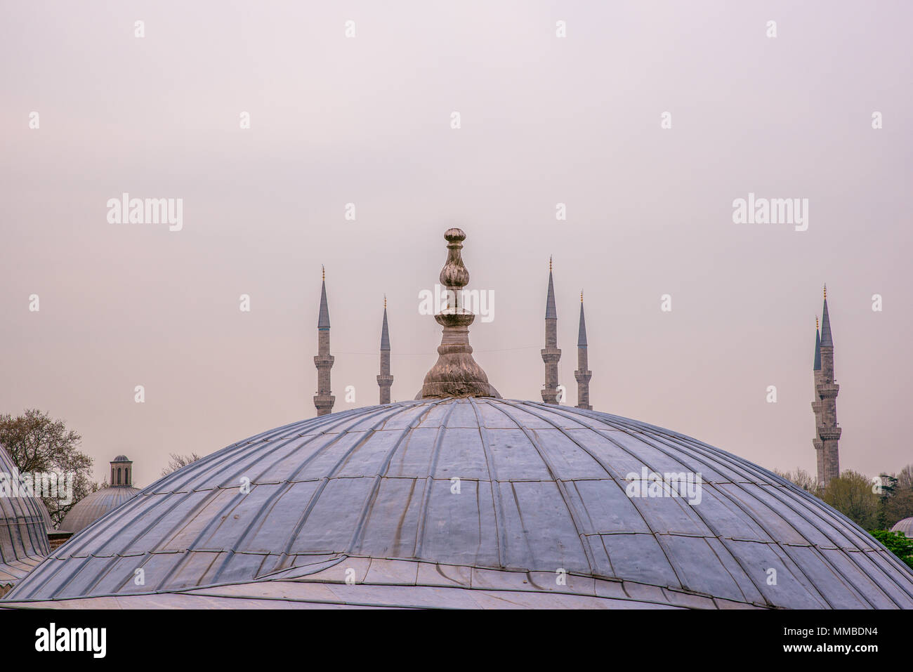 Exterior far view of Sultan Ahmet Mosque or Blue Mosque in Istanbul ...