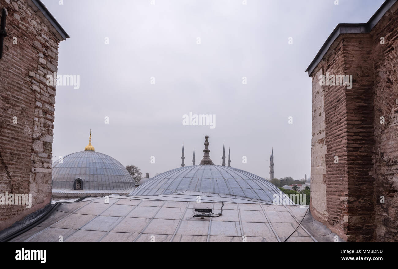 Exterior far view of Sultan Ahmet Mosque or Blue Mosque in Istanbul ...