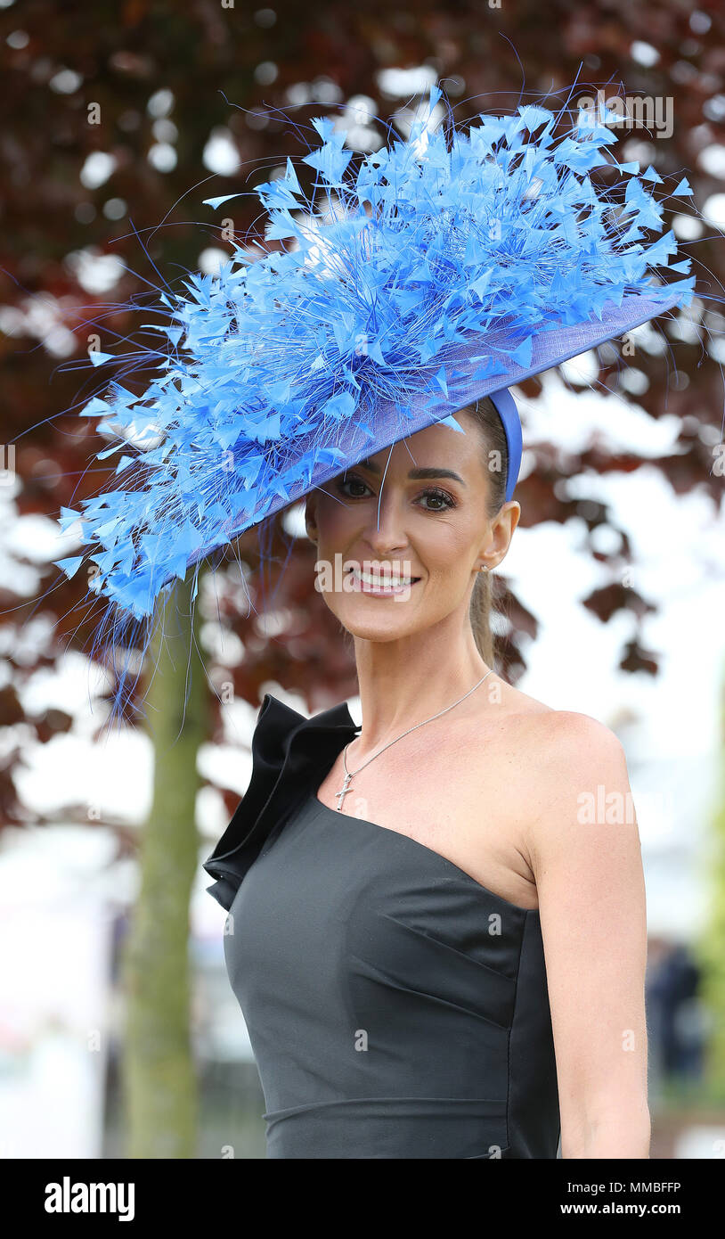 Racegoers arrive during Ladies Day of the 2018 Boodles May Festival at Chester Racecourse. Stock Photo