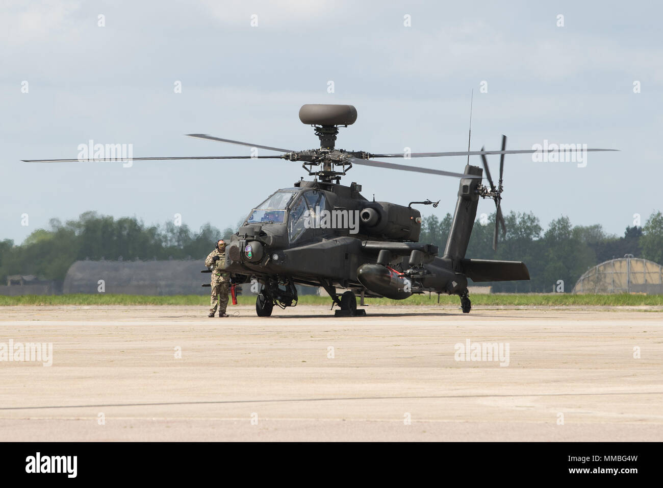 An apache helicopter on display wattisham airfield hires stock