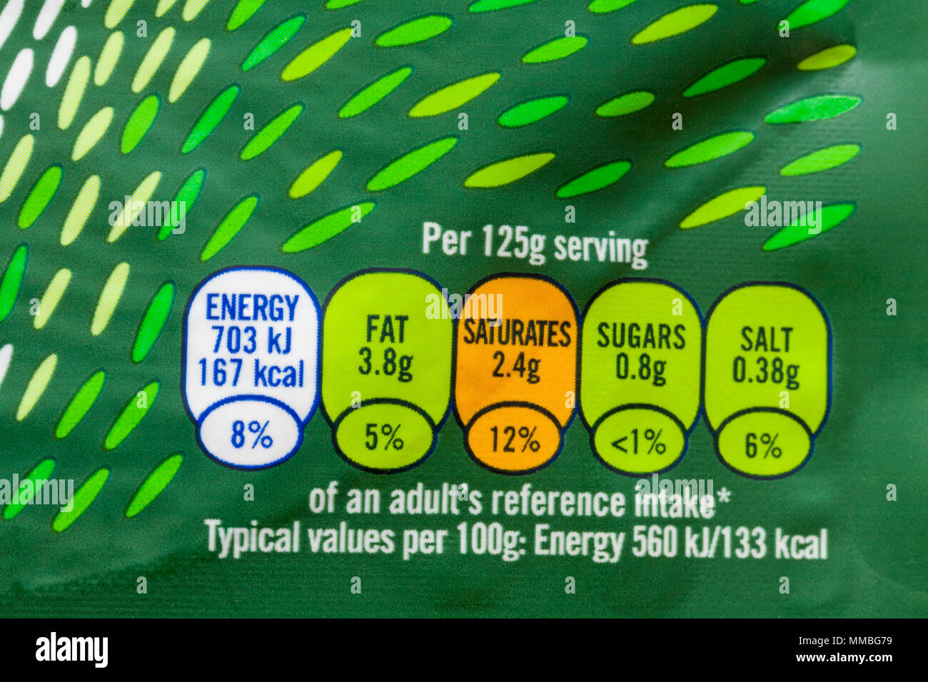 Nutritional information on pack of Tilda genuine goodness Lime