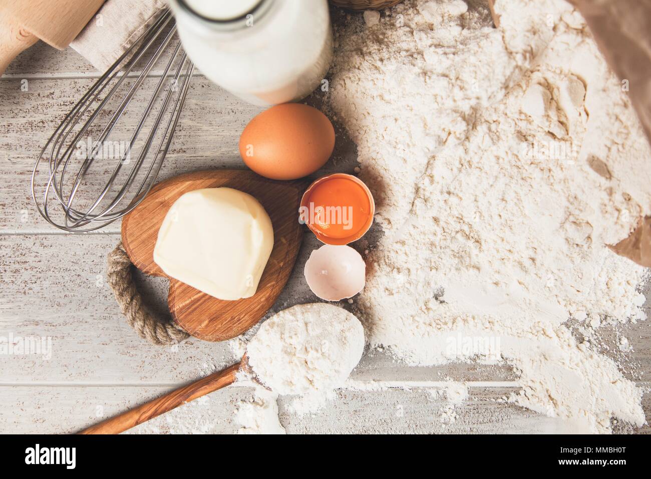 Basic baking ingredients Stock Photo Alamy