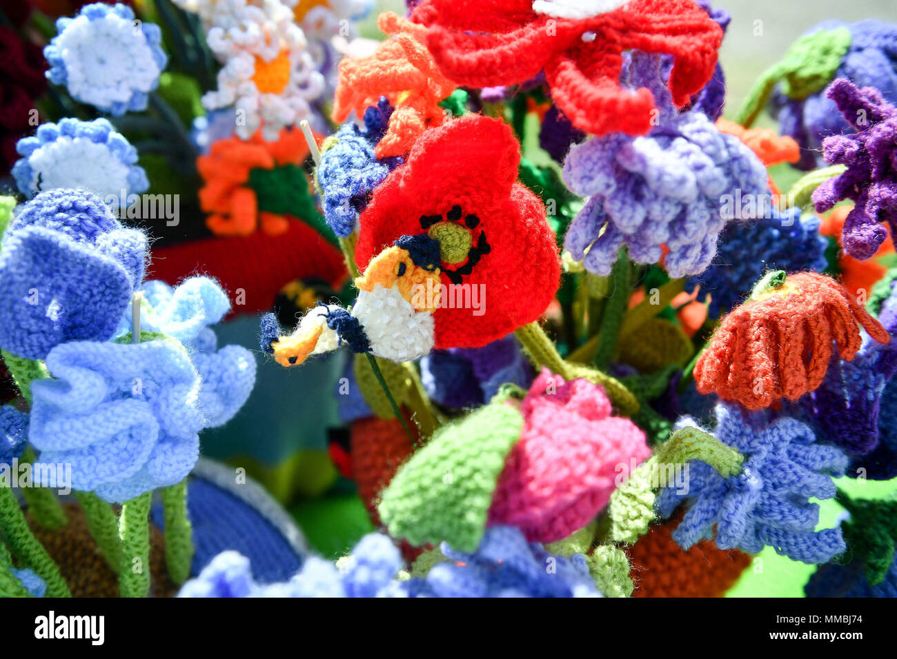 Knitted Flowers High Resolution Stock Photography And Images Alamy