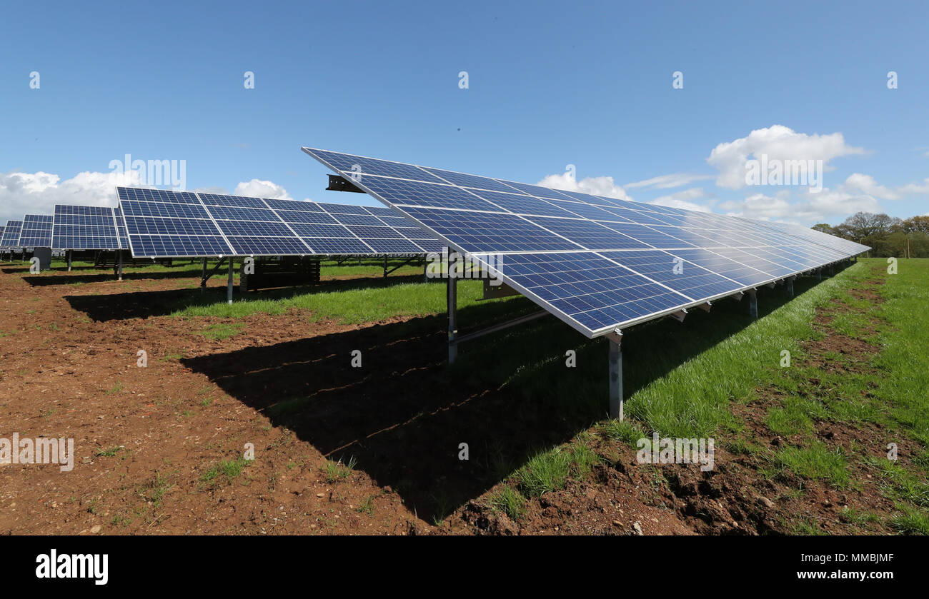 A view of the new £7 million solar farm at Dunore, which will supply electricity to NI Water's Dunore Water Treatment works in South Antrim. Stock Photo