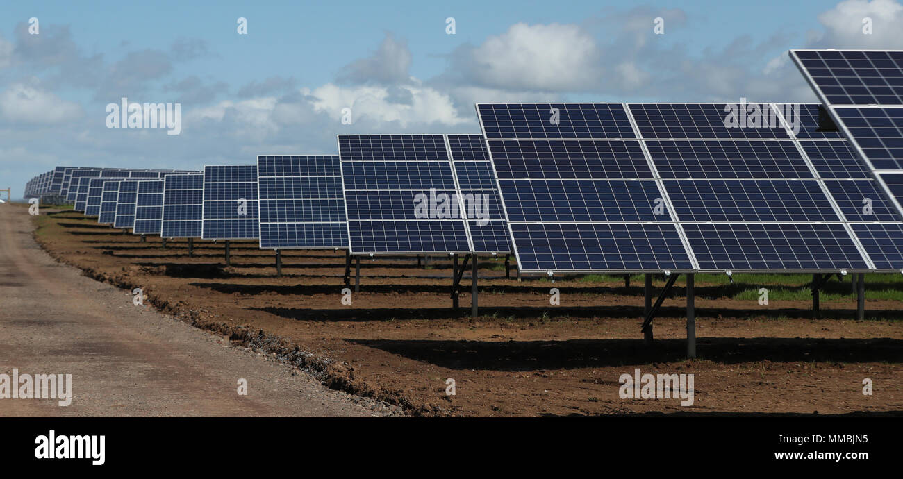 A view of the new &pound;7 million solar farm at Dunore, which will supply electricity to NI Water's Dunore Water Treatment works in South Antrim. Stock Photo