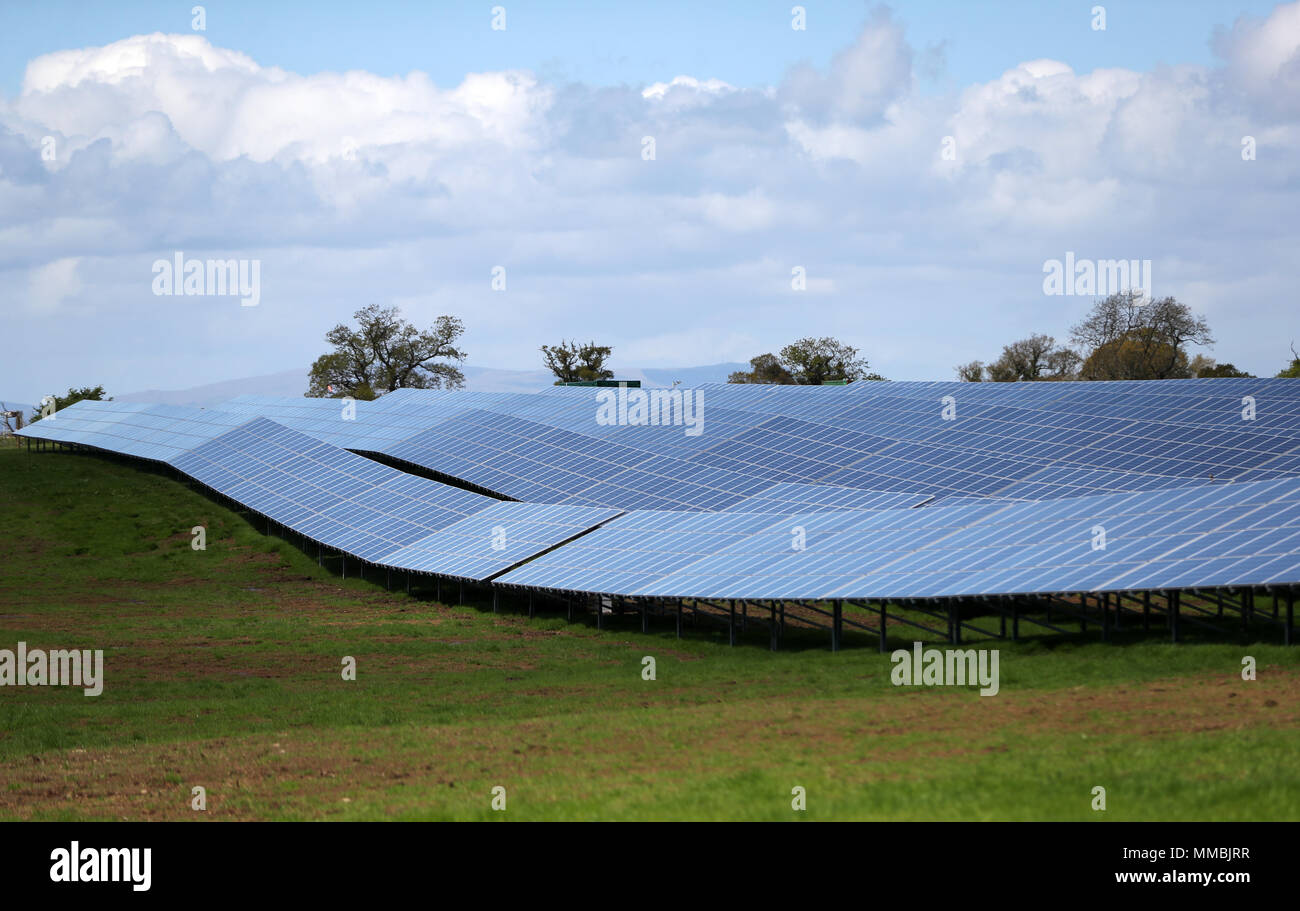 A view of the new &pound;7 million solar farm at Dunore, which will supply electricity to NI Water&Otilde;s Dunore Water Treatment works in South Antrim. Stock Photo