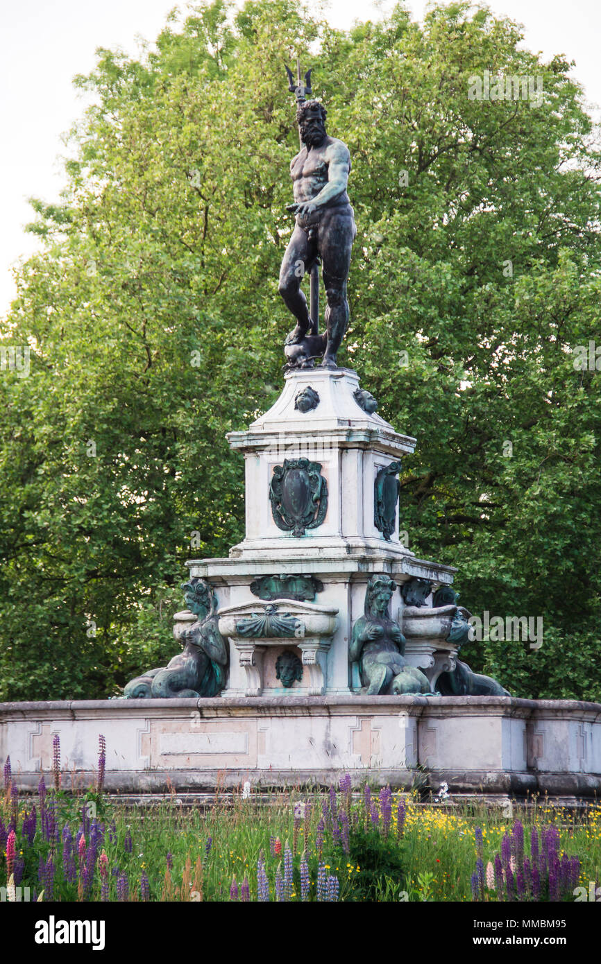 Neptune Fountain at Laeken area in Brussels Stock Photo