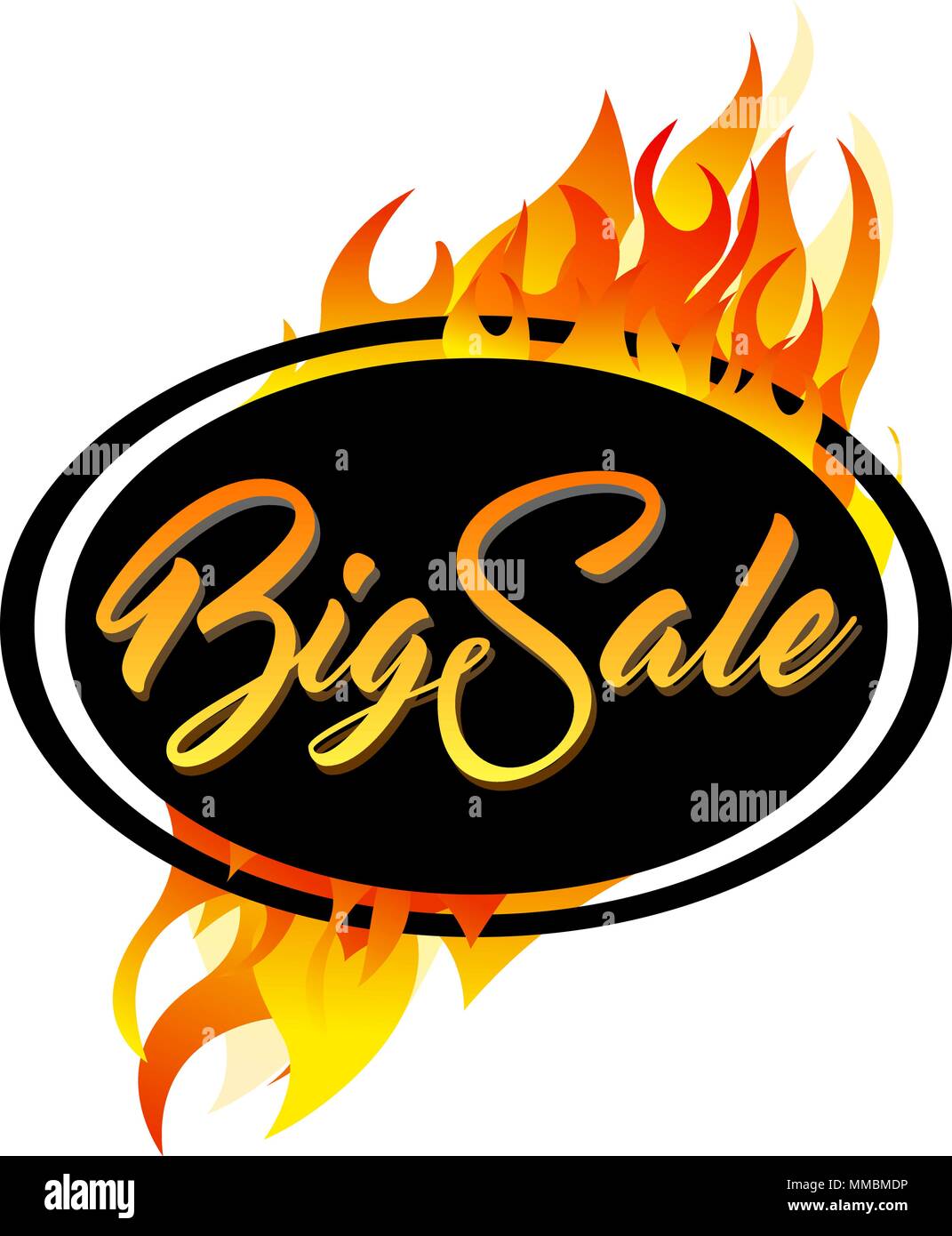 Oval balck frame with Big Sale Stock Vector