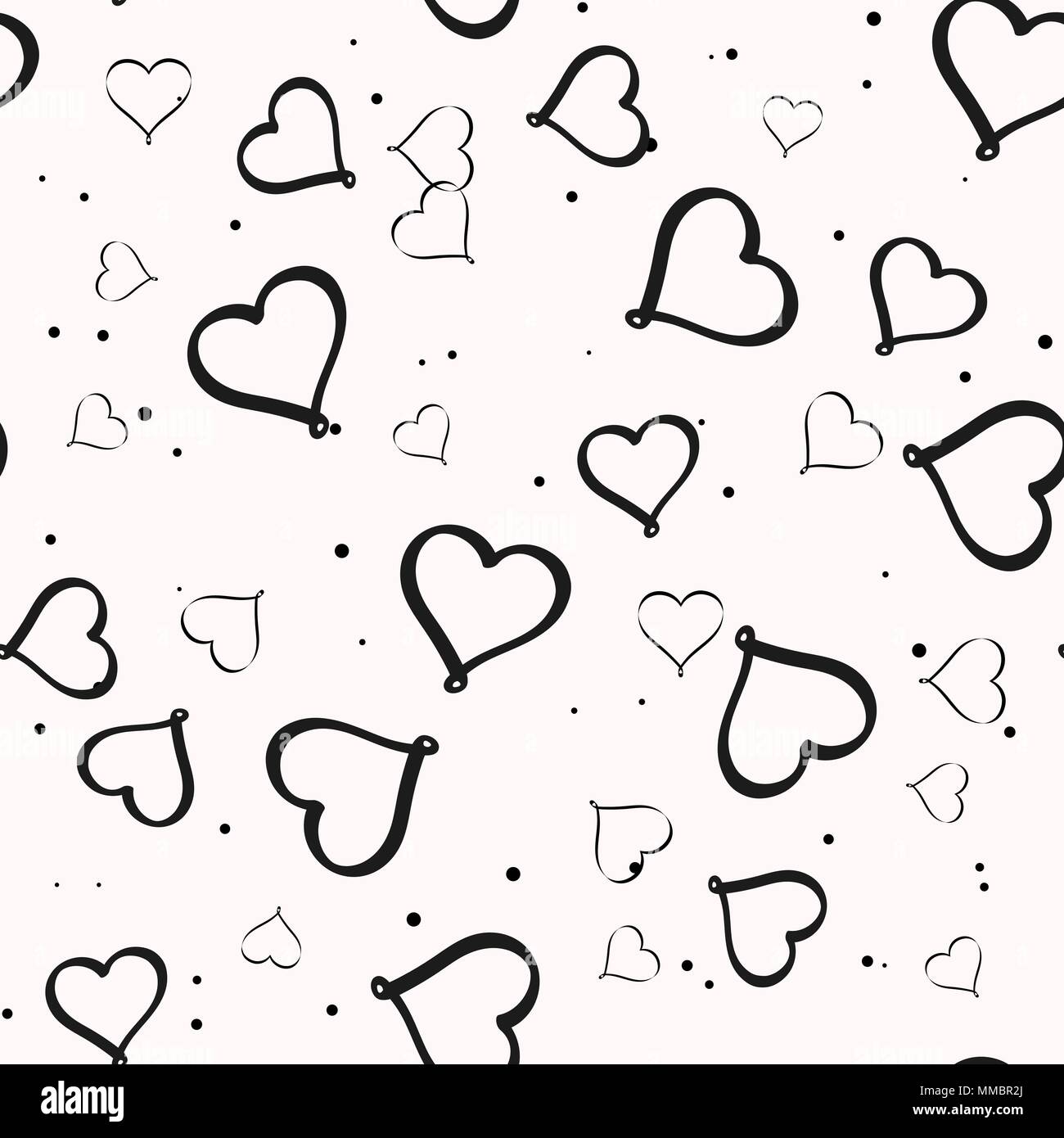 Seamless pattern line hearts, vector illustration eps10 Stock Vector