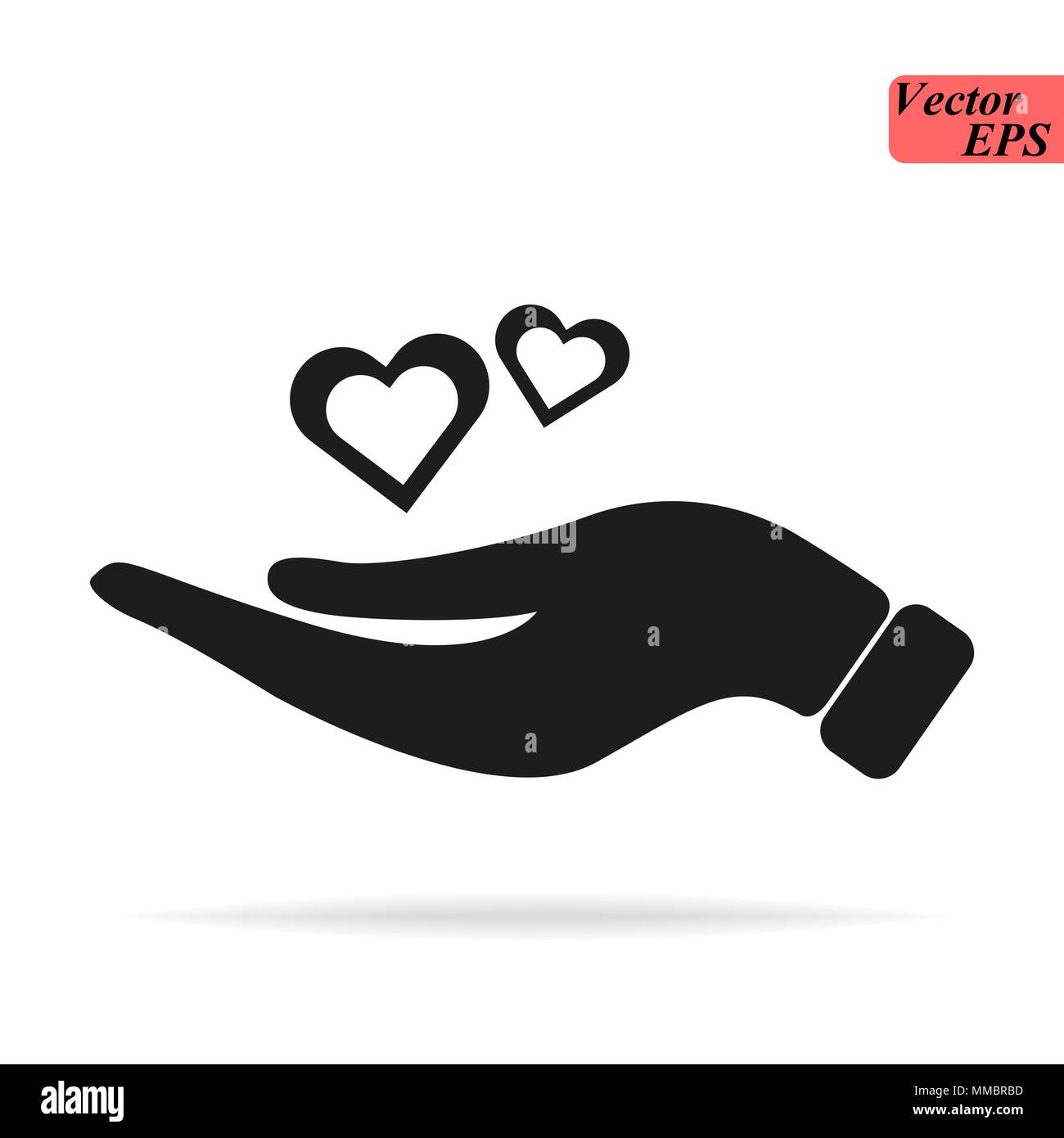 Web icon. Hearts in hand. Heart icon vector illustration Stock Vector ...