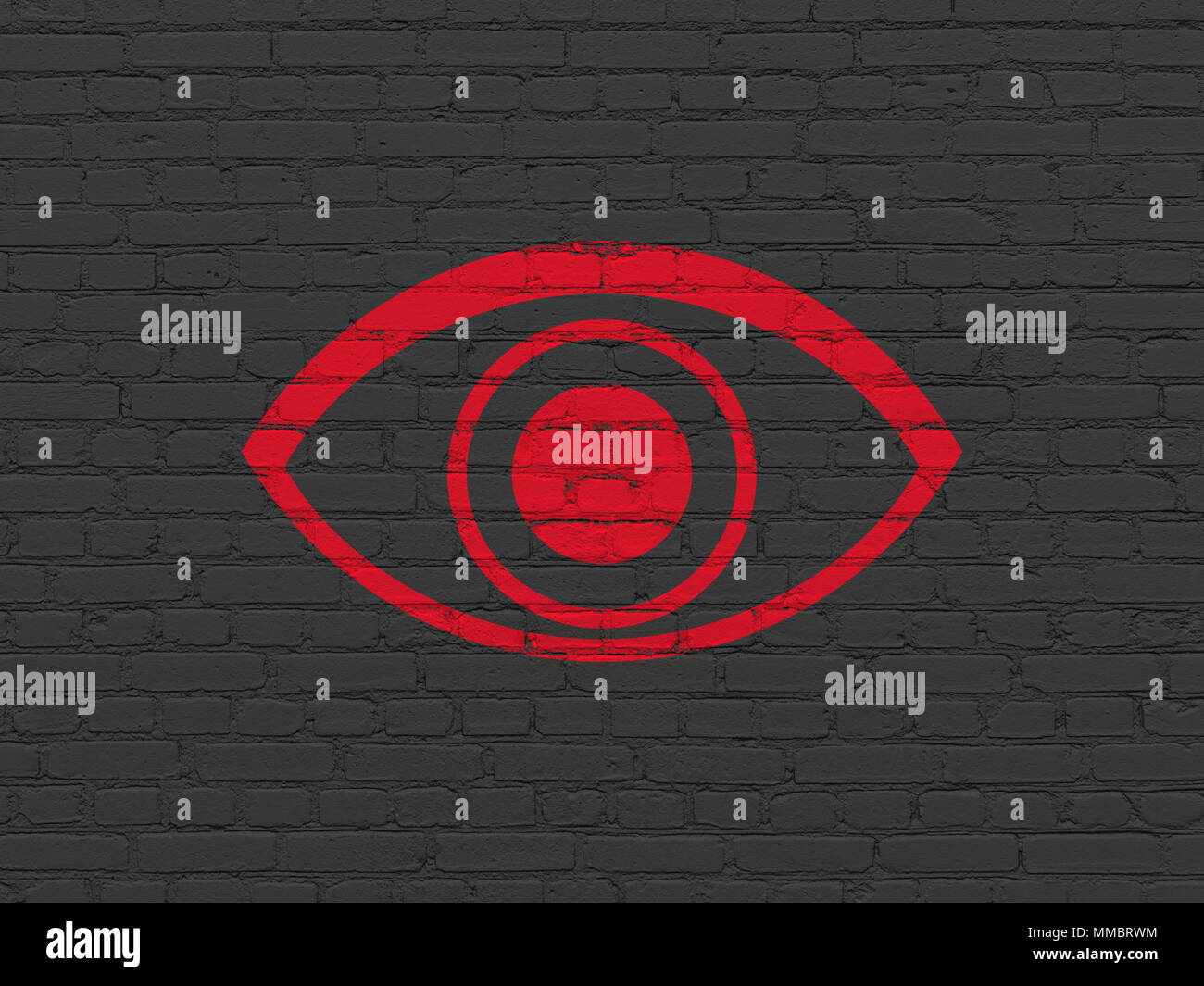 Protection concept Eye on wall background Stock Photo Alamy