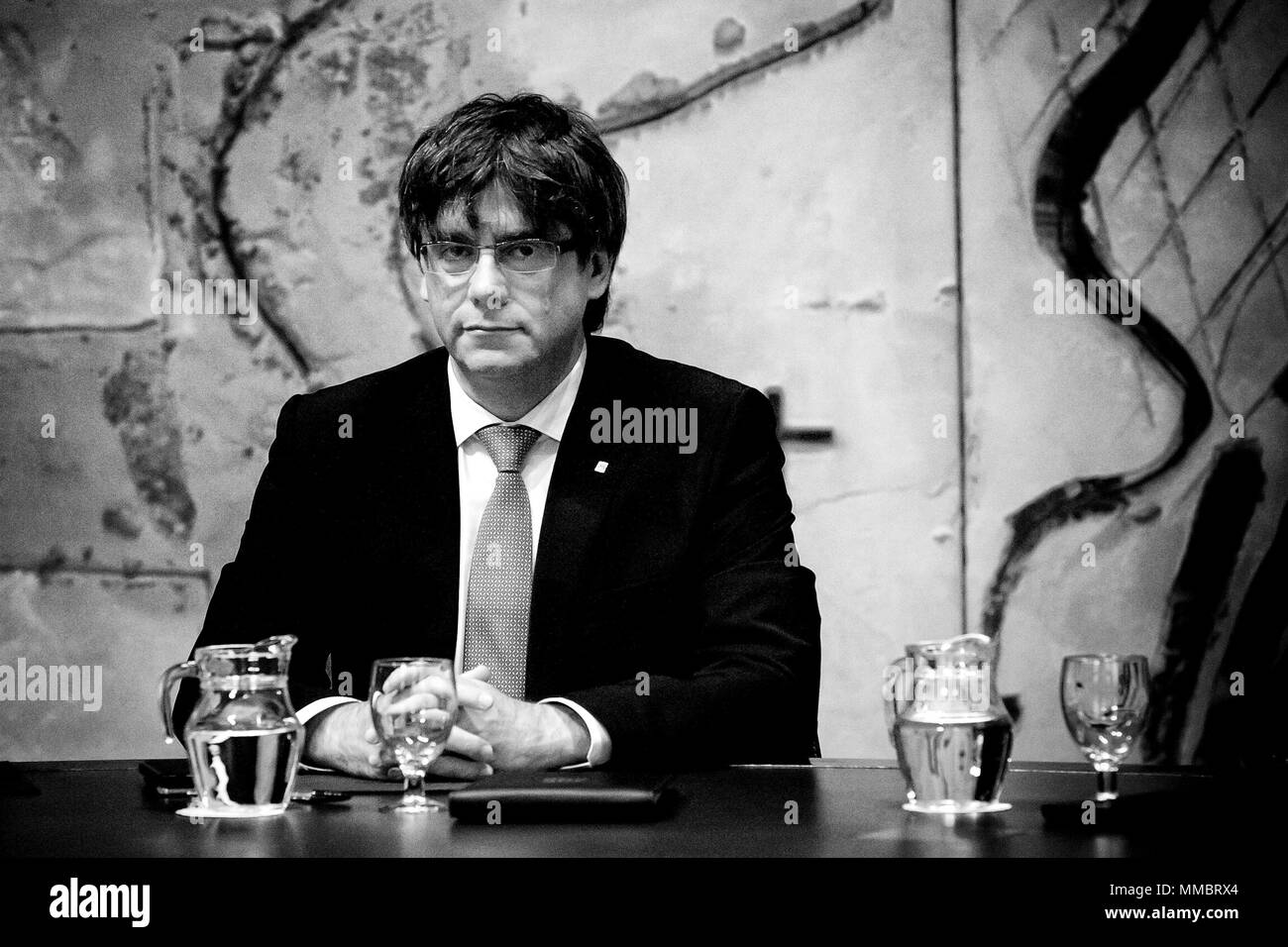 FILE IMAGE - Catalan regional president CARLES PUIGDEMONT attends a  a government meeting  at the Palau de La Generalitat in Barcelona. Stock Photo