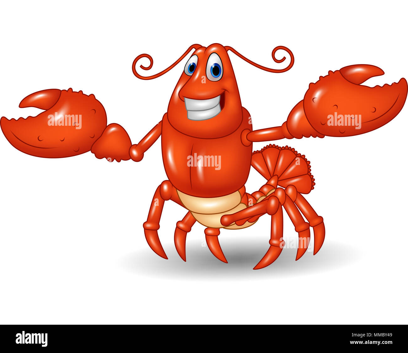 Cartoon lobster waving on white hi-res stock photography and images - Alamy