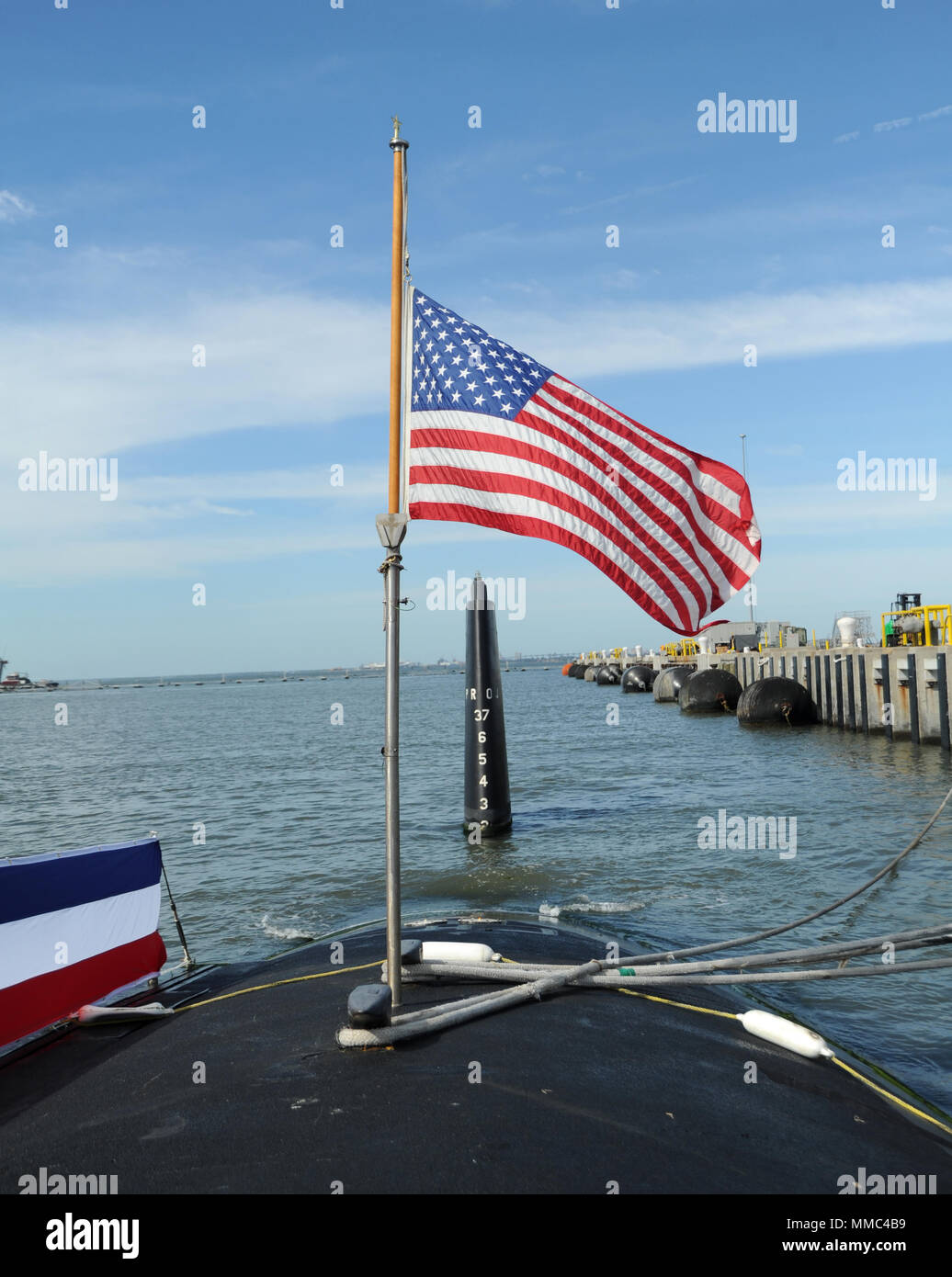 NORFOLK (Oct. 6, 2017) The American flag flies at halfmast on the