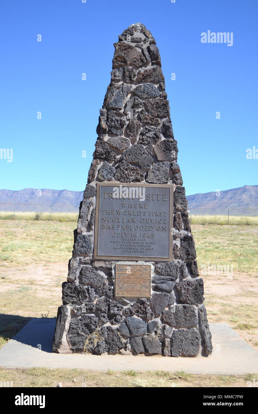 The obelisk that marks the Trinity Site at White Sands Missile Range, N.M., Oct. 7, 2017. Photo