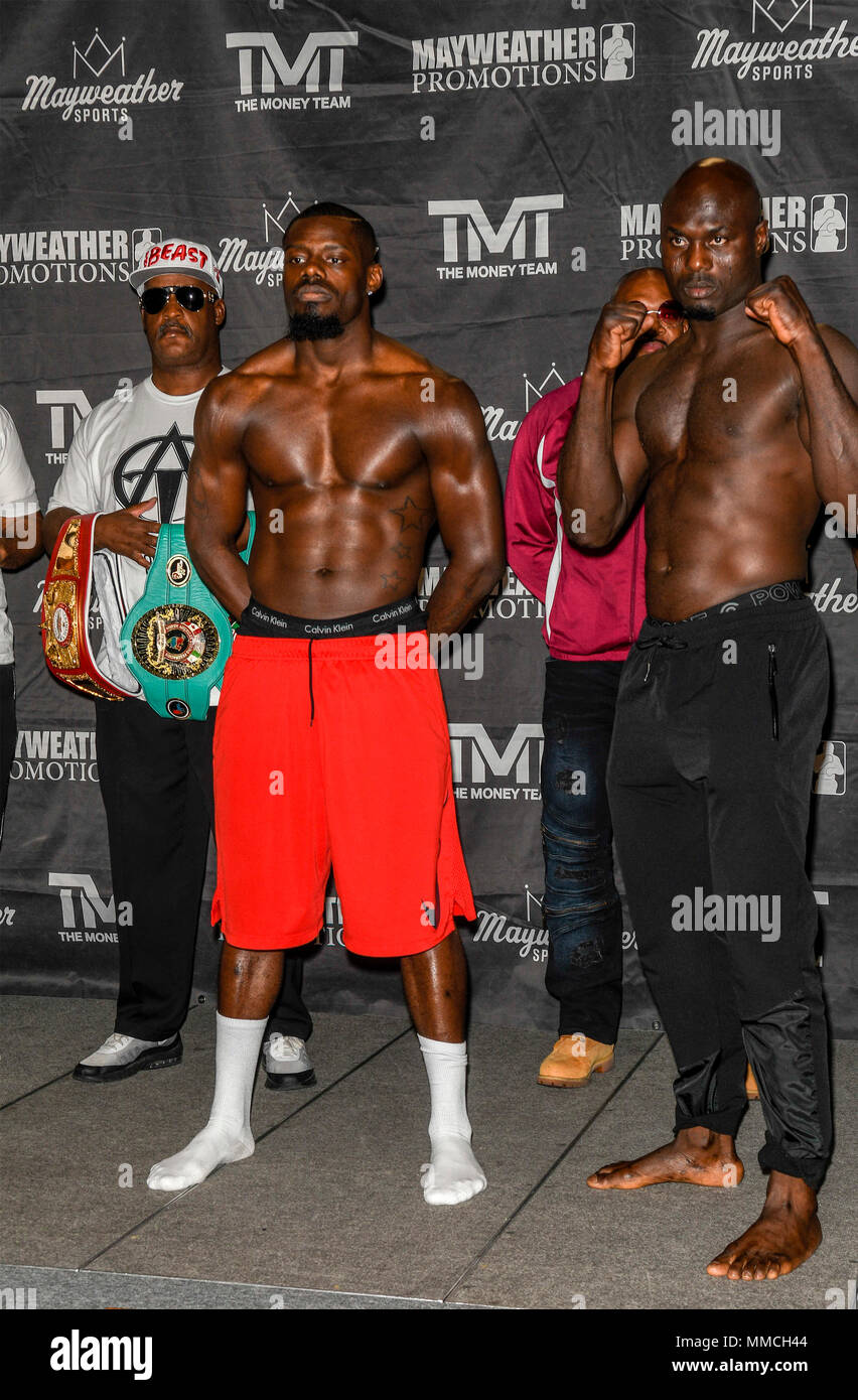 Las Vegas, NV, USA. 10th May, 2018. Andrew Tabiti and Lateef Kayode Premier  Boxing Champions Weigh In at Sam's Town Hotel & Gambling Hall in Las Vegas,  Nevada on May 10, 2018.