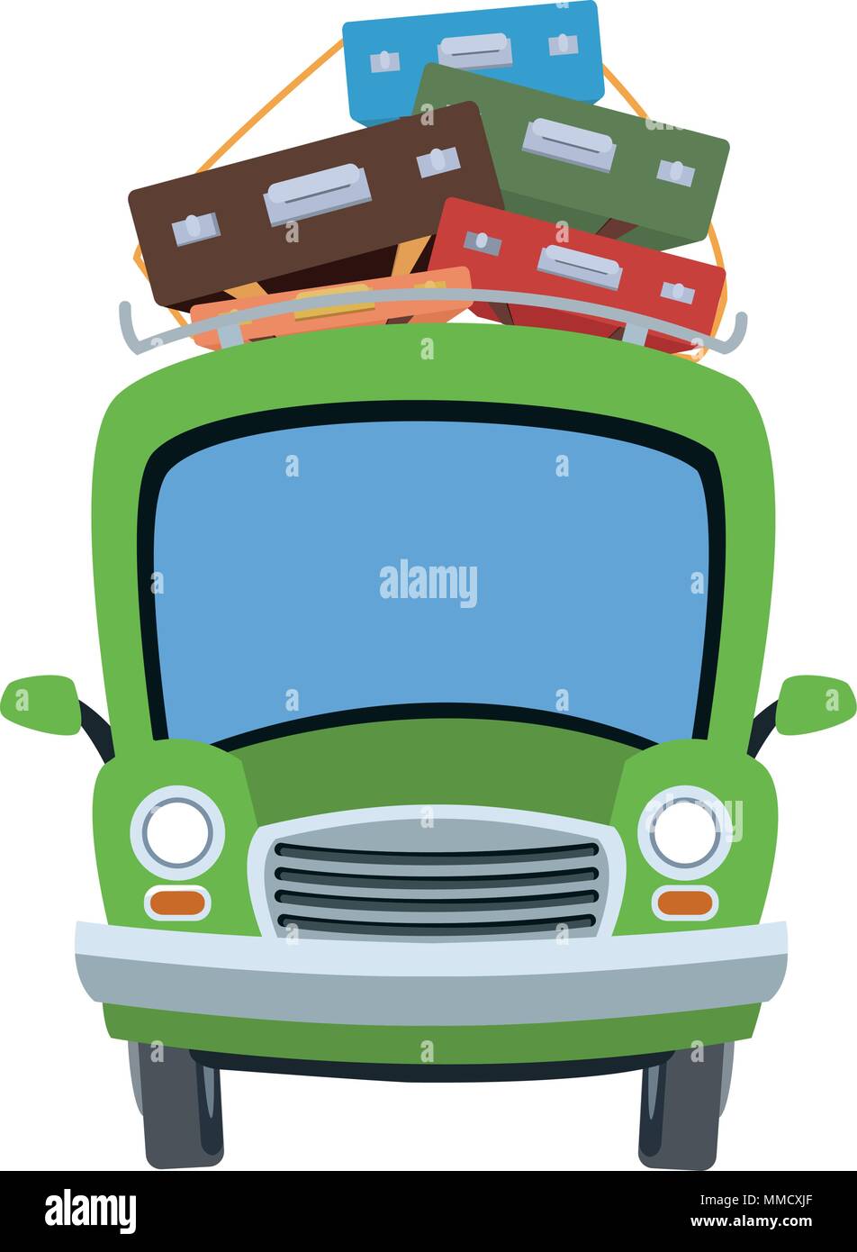 Car with luggage on top Stock Vector Image & Art Alamy