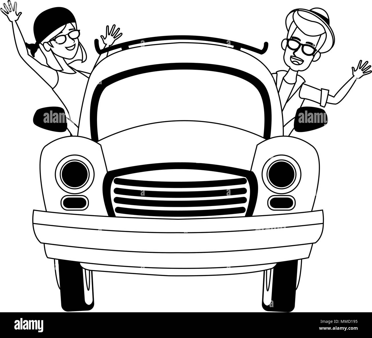 Couple fast car Black and White Stock Photos & Images - Alamy