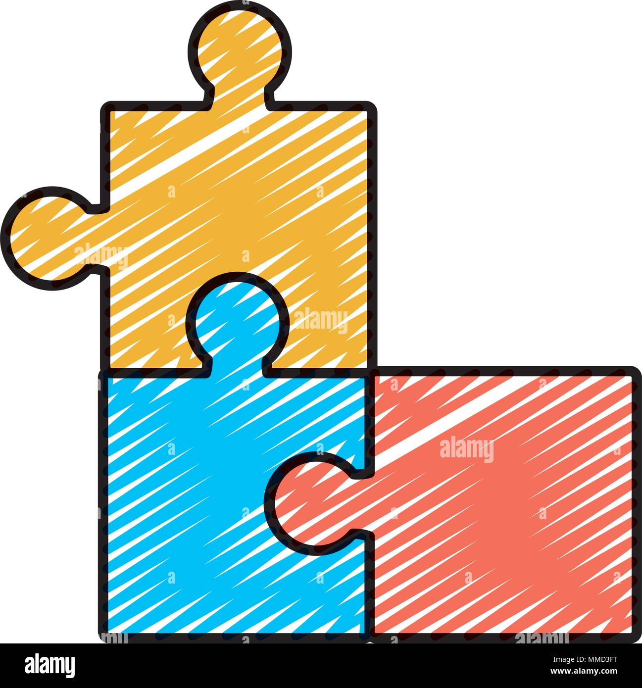 doodle puzzle pieces together business game Stock Vector Image & Art