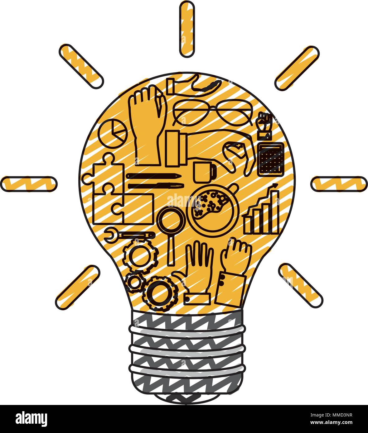 sukker I detaljer Generel doodle light bulb idea creative solution Stock Vector Image & Art - Alamy