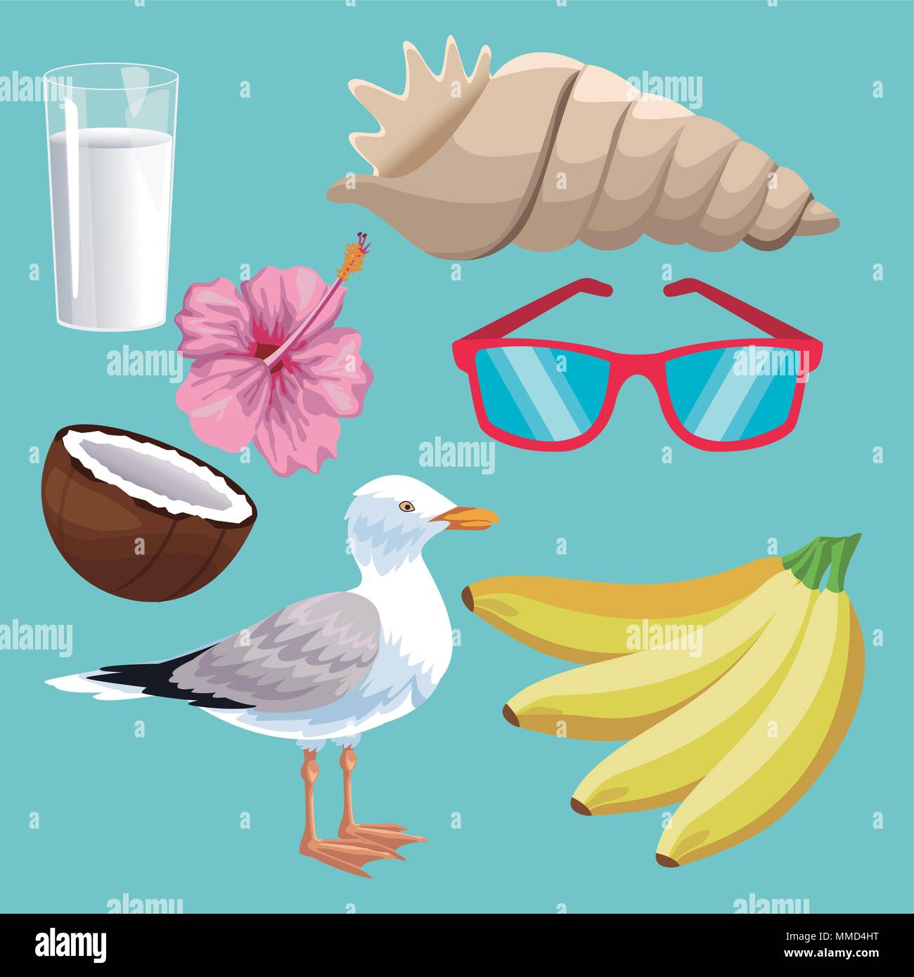 Set of summer icons Stock Vector Image & Art - Alamy