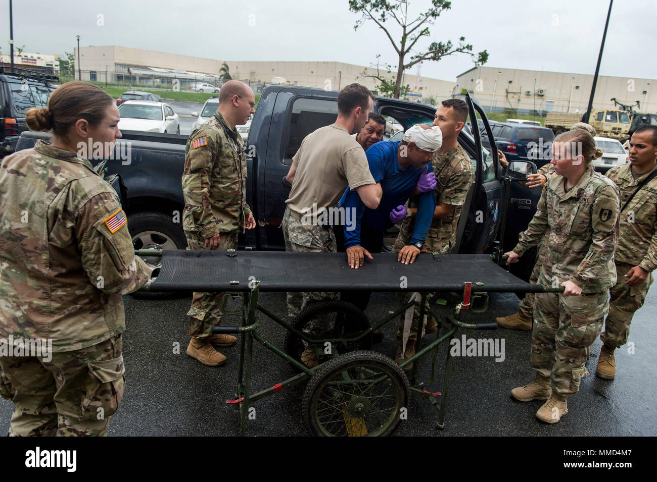 U.S. Army Soldiers assigned to the 14th Combat Support Hospital, treat ...