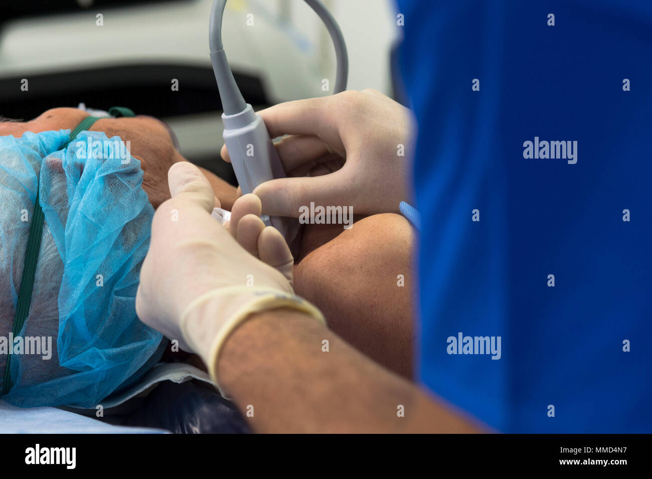 A local resident from Humacao, Puerto Rico is prepared for hand surgery ...