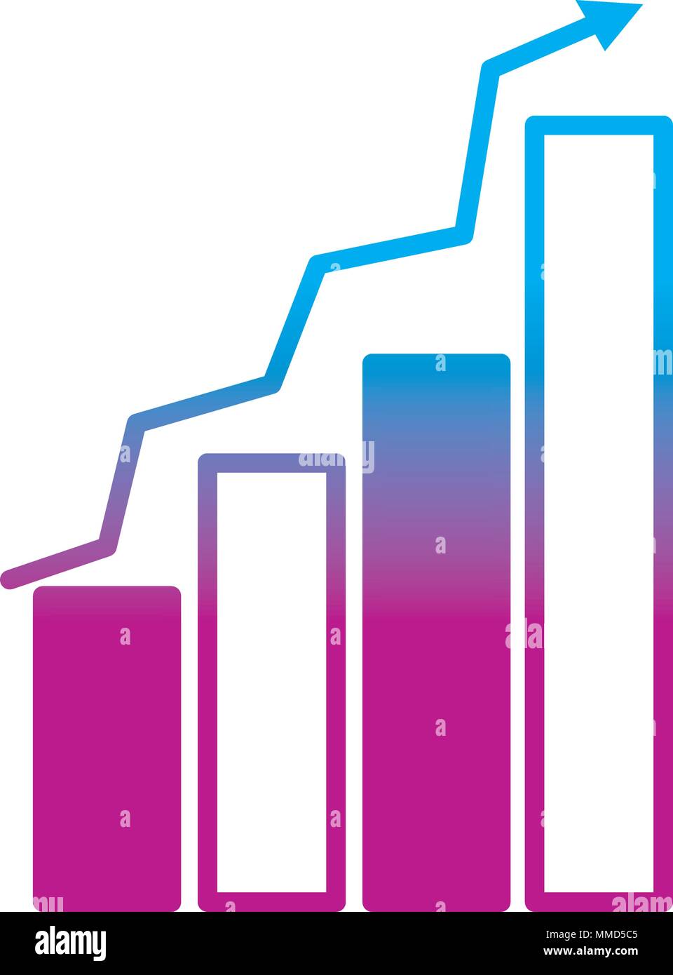 degraded line graphic statistics bar growing diagram Stock Vector Image ...