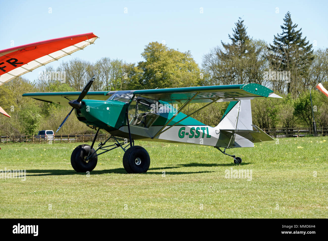 A Just Superstol Light Aircraft parked at Popham Airfield Stock Photo
