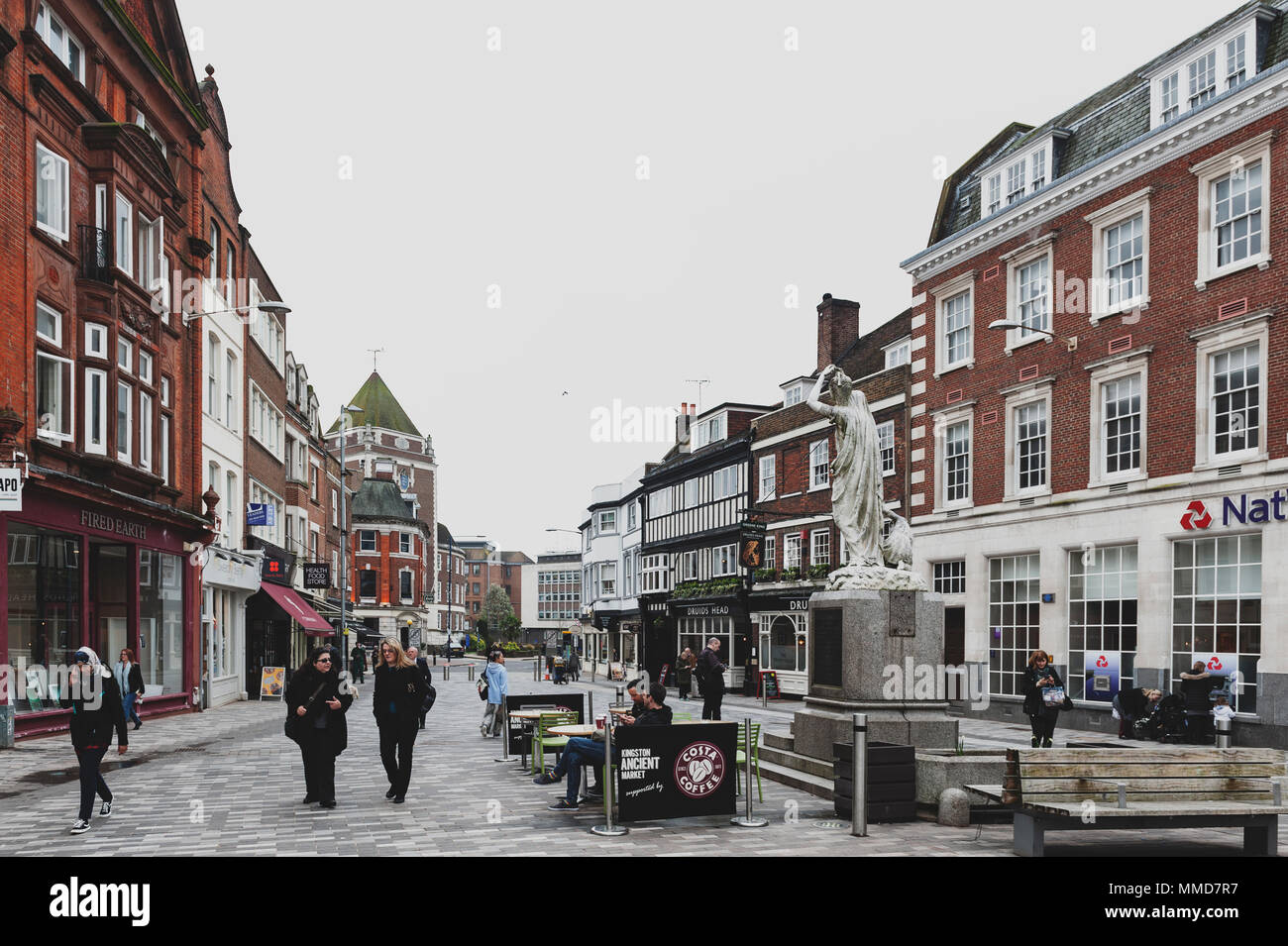 Kingston upon Thames, United Kingdom April 2018 Kingston Market