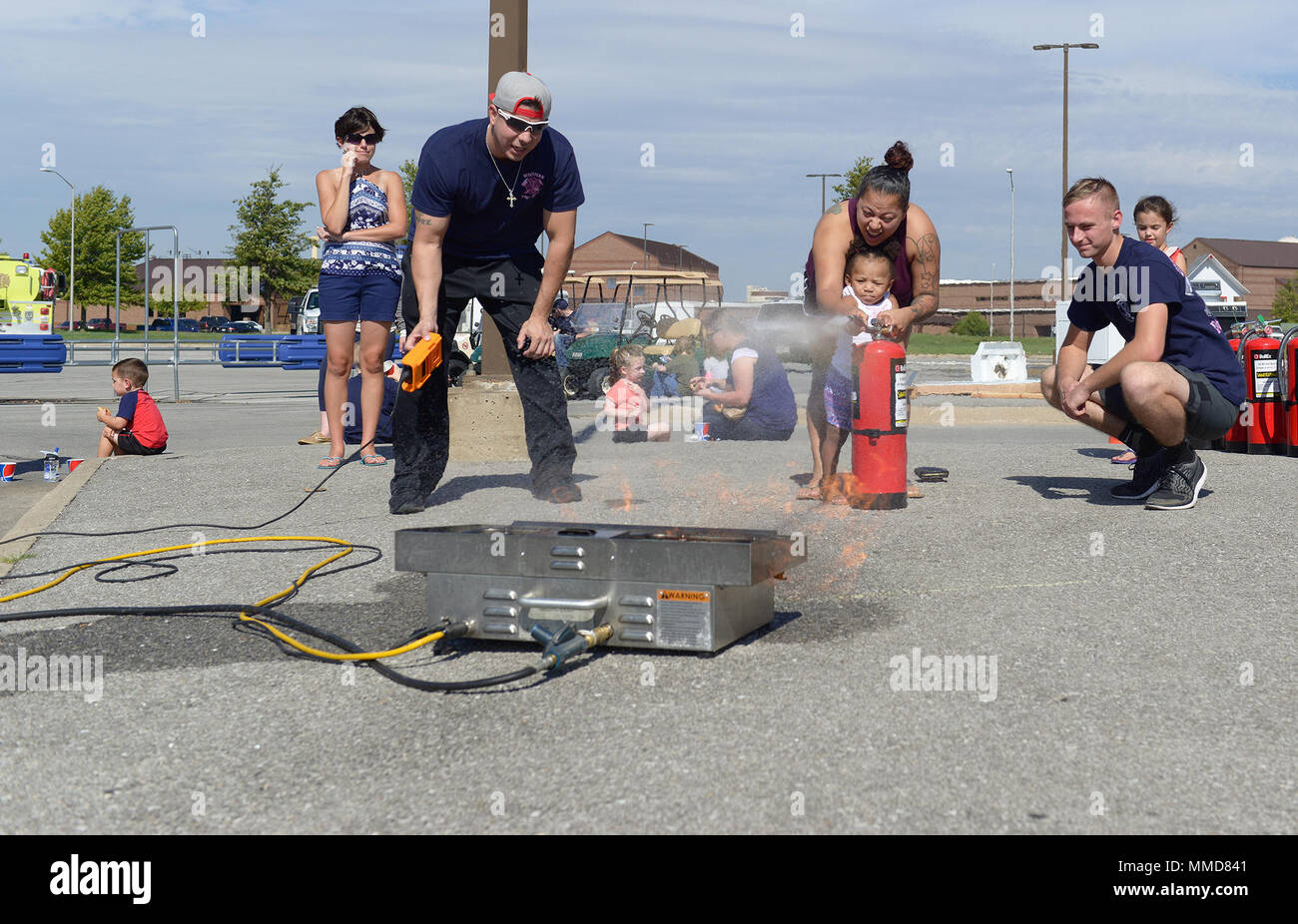 Members of Team Whiteman participate in the main event for Fire