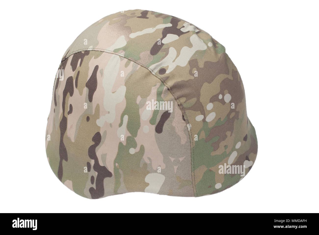 camouflage military helmet Stock Photo