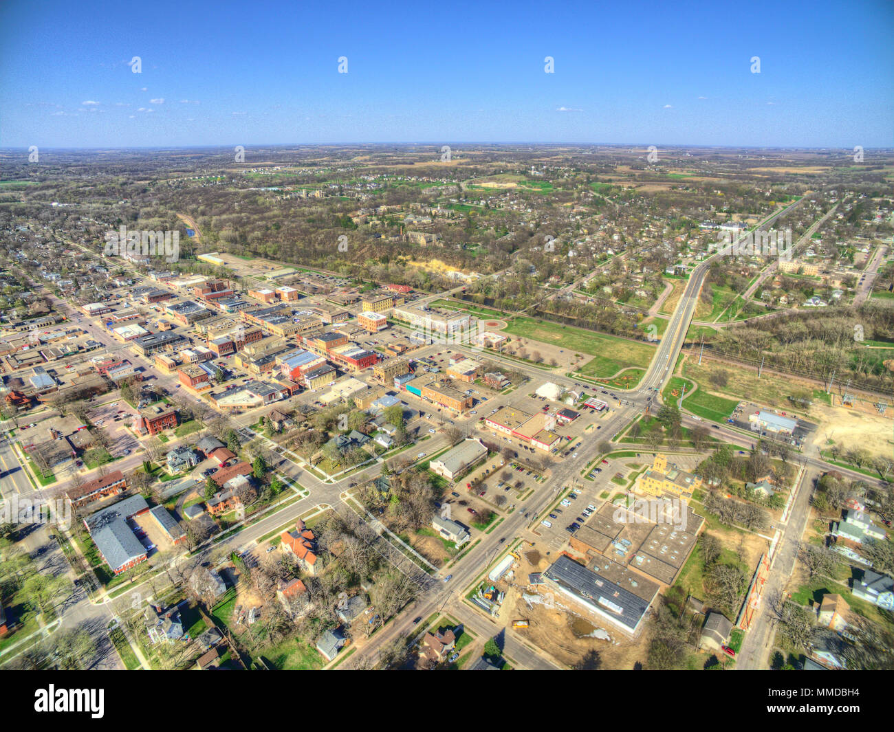 Faribault is a distant Suburb of Minneapolis and St. Paul south on Interstate 35 Stock Photo