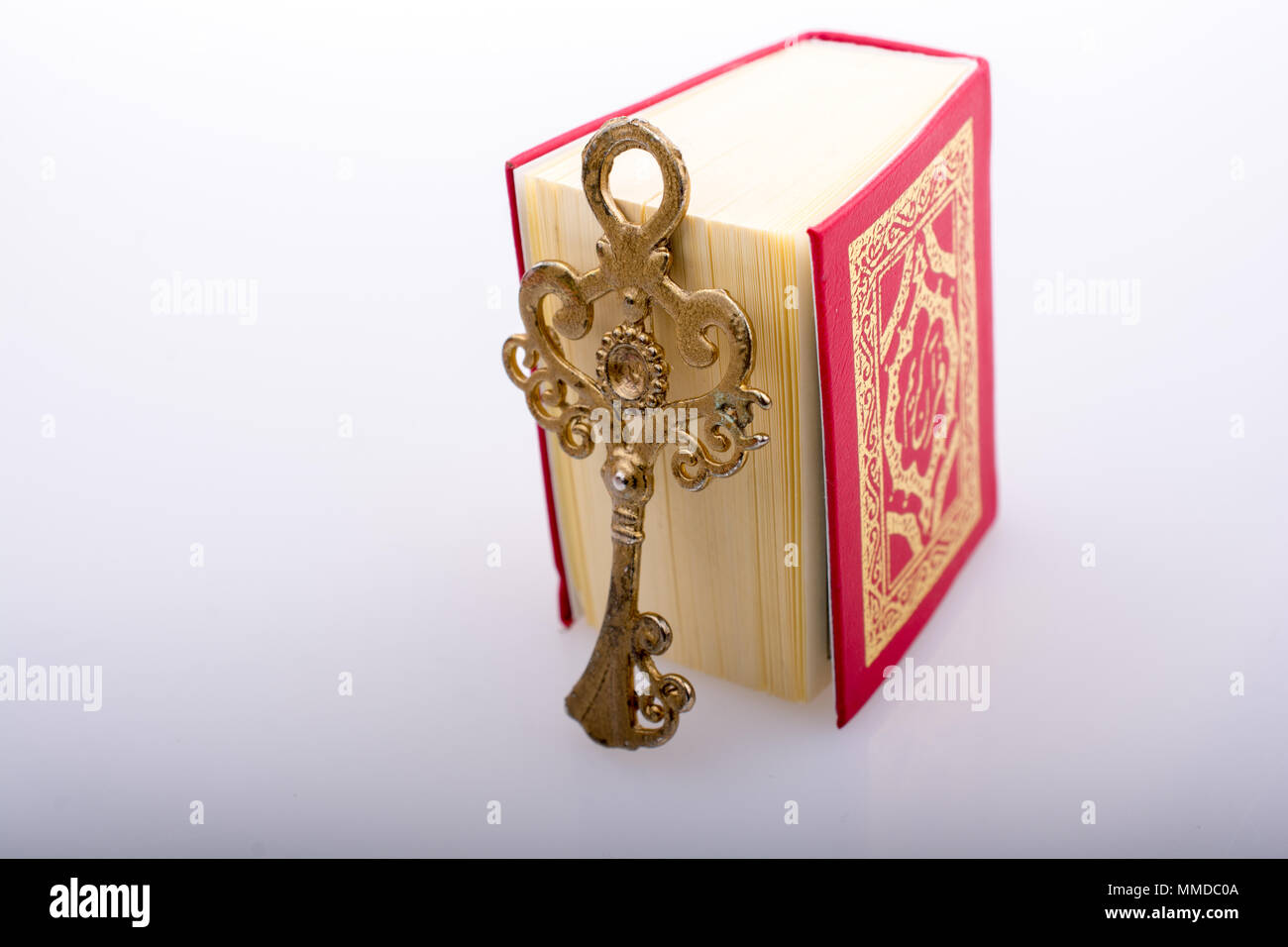 Islamic Key Retro Key and Islamic Holy Book Quran in mini size Stock Photo - Alamy