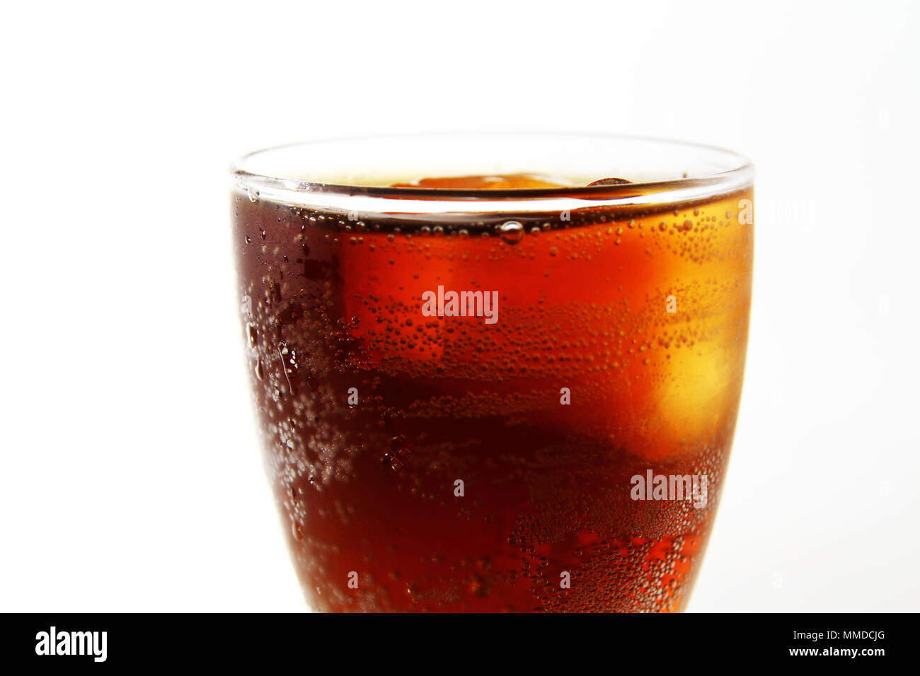 Ice cube with carbonated drink Stock Photo