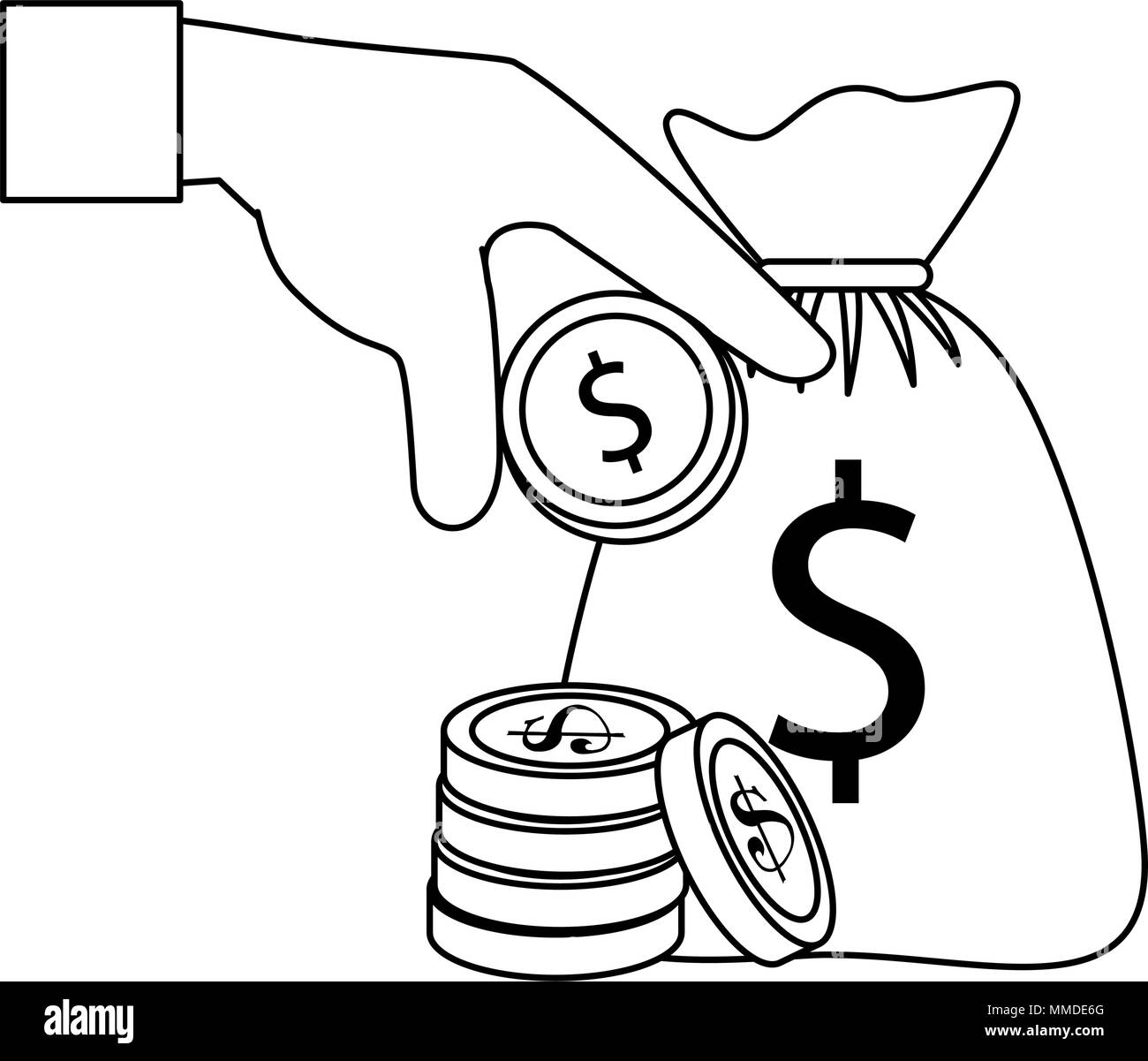 money bag with coins Stock Vector Image & Art Alamy