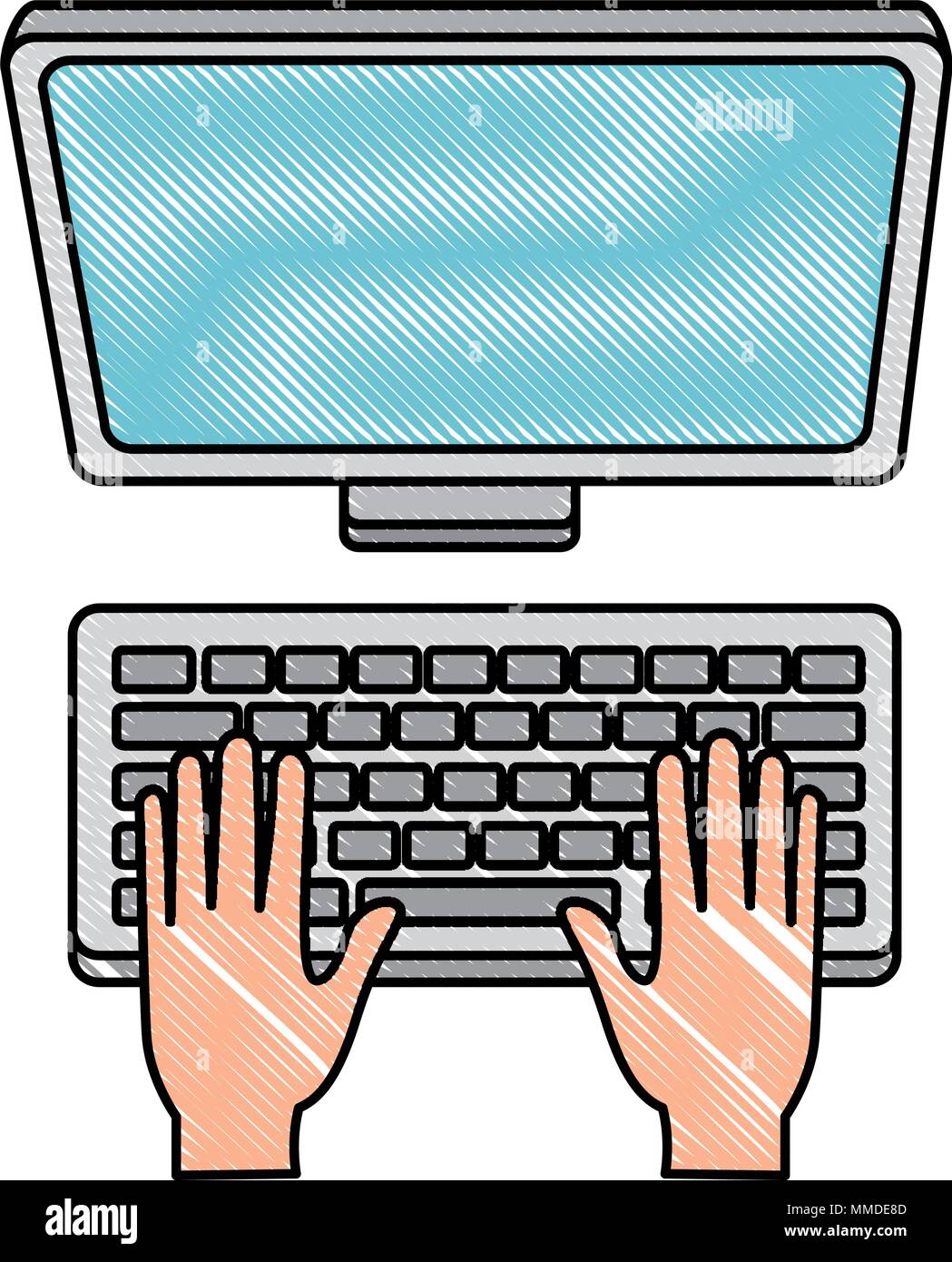hands using computer desktop Stock Vector Image & Art - Alamy