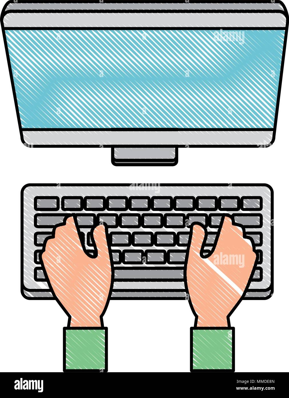 hands using computer desktop Stock Vector Image & Art - Alamy