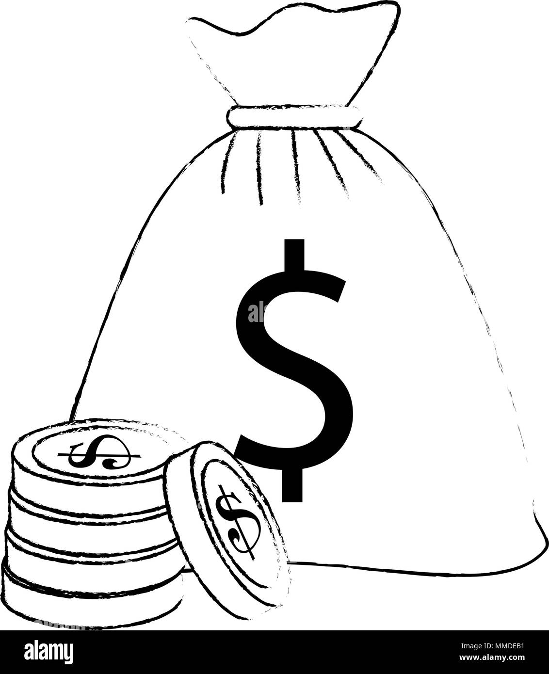 money bag with coins Stock Vector Image & Art - Alamy