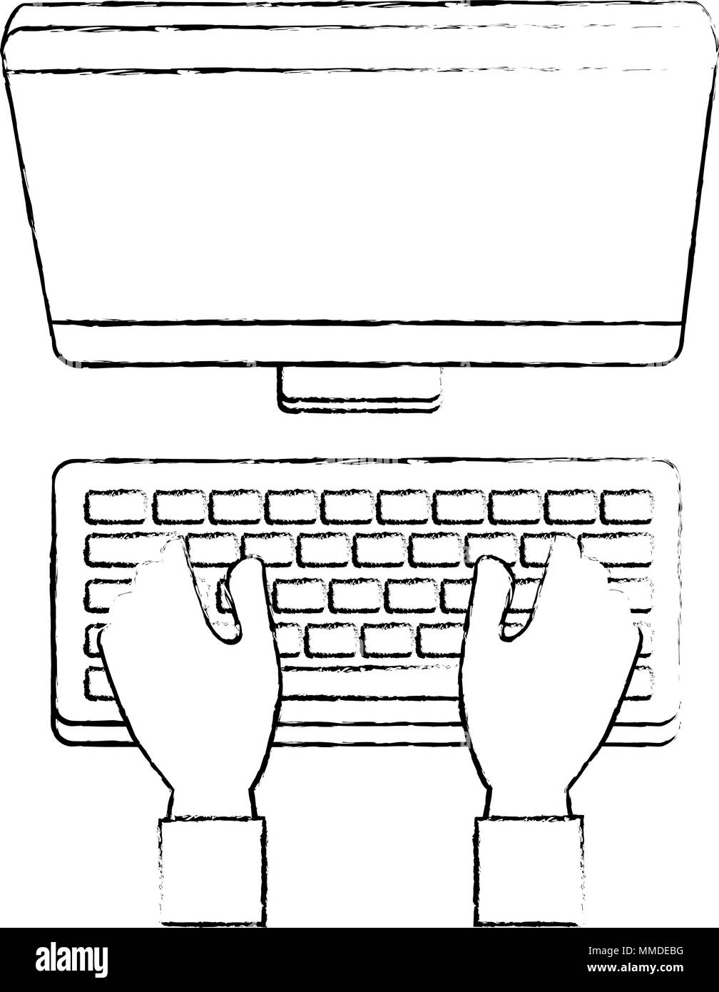 hands using computer desktop Stock Vector Image & Art - Alamy