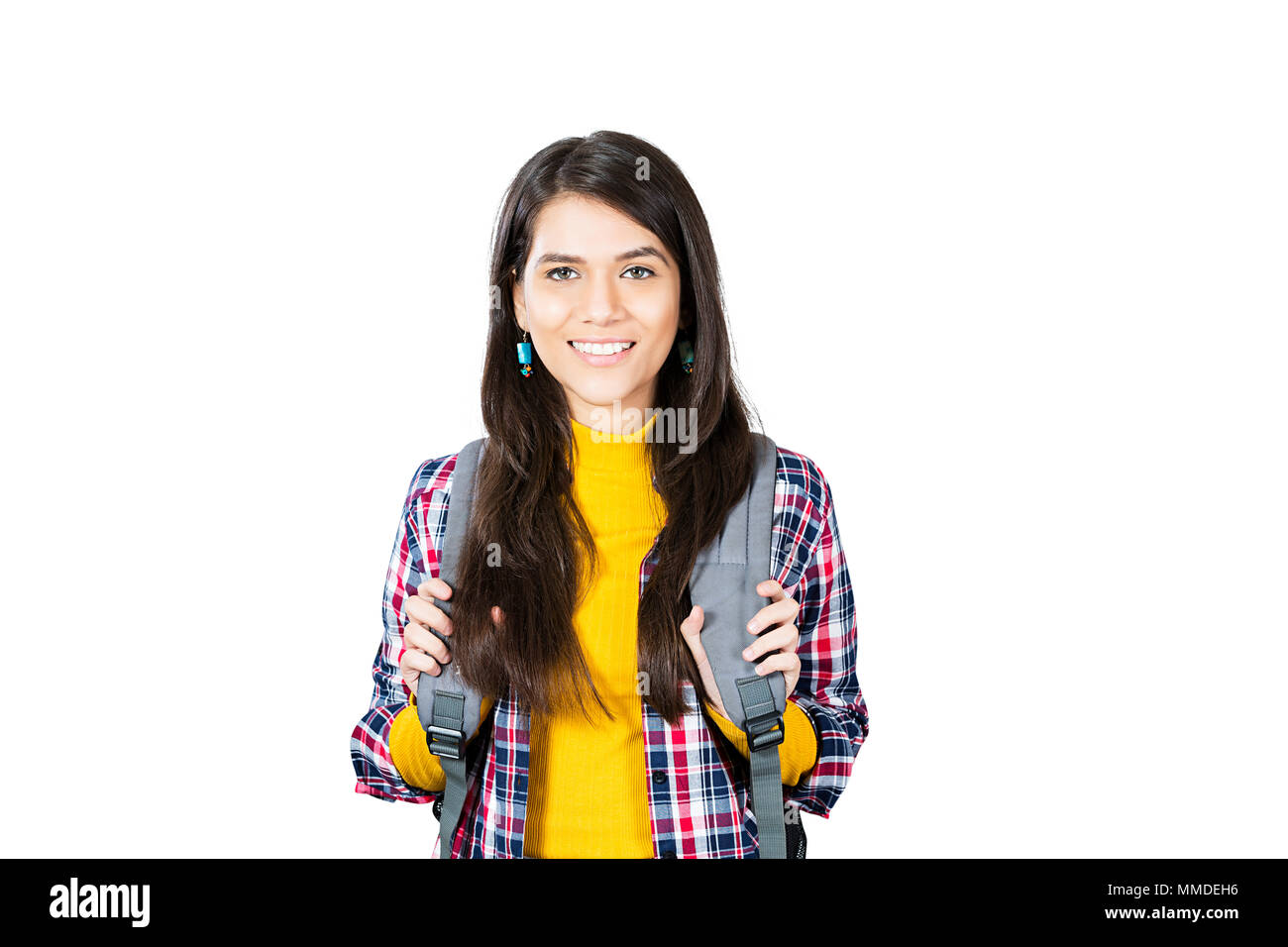 One Teenage Girl College Student Showing Thumbs up Successful Education Stock Photo