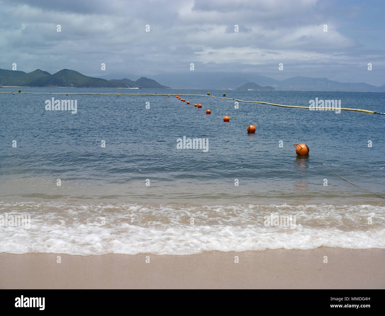 Beach and shark prevention net in the sea, outdoor shot Stock Photo Alamy