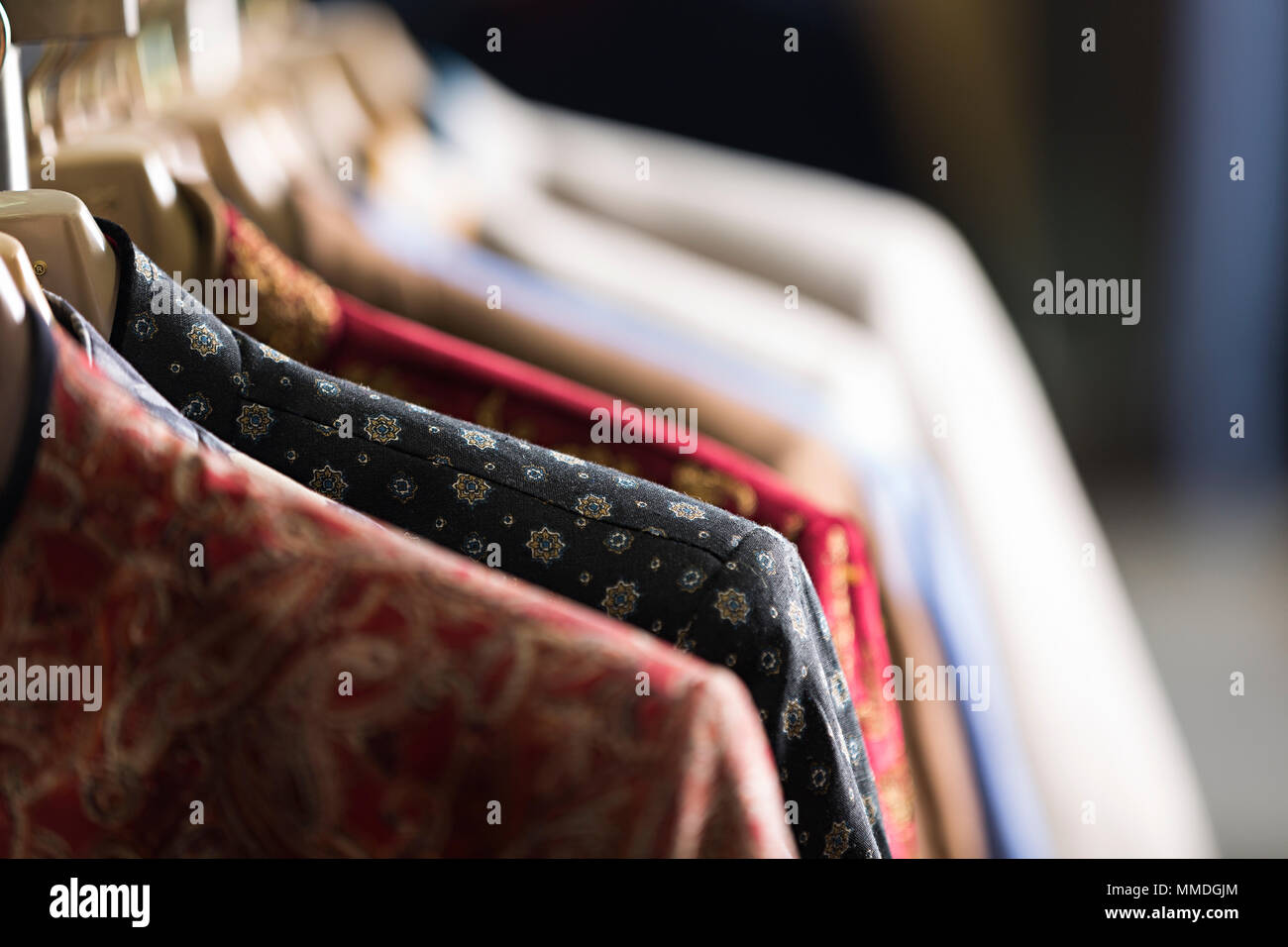 Close-Up Sherwani Hanging Hanger Shopping-Retail Selling In-Shop Showroom Stock Photo