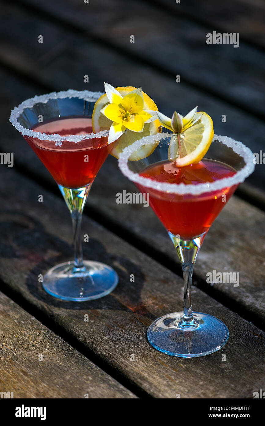 beautifully decorated alcoholic cocktail Stock Photo