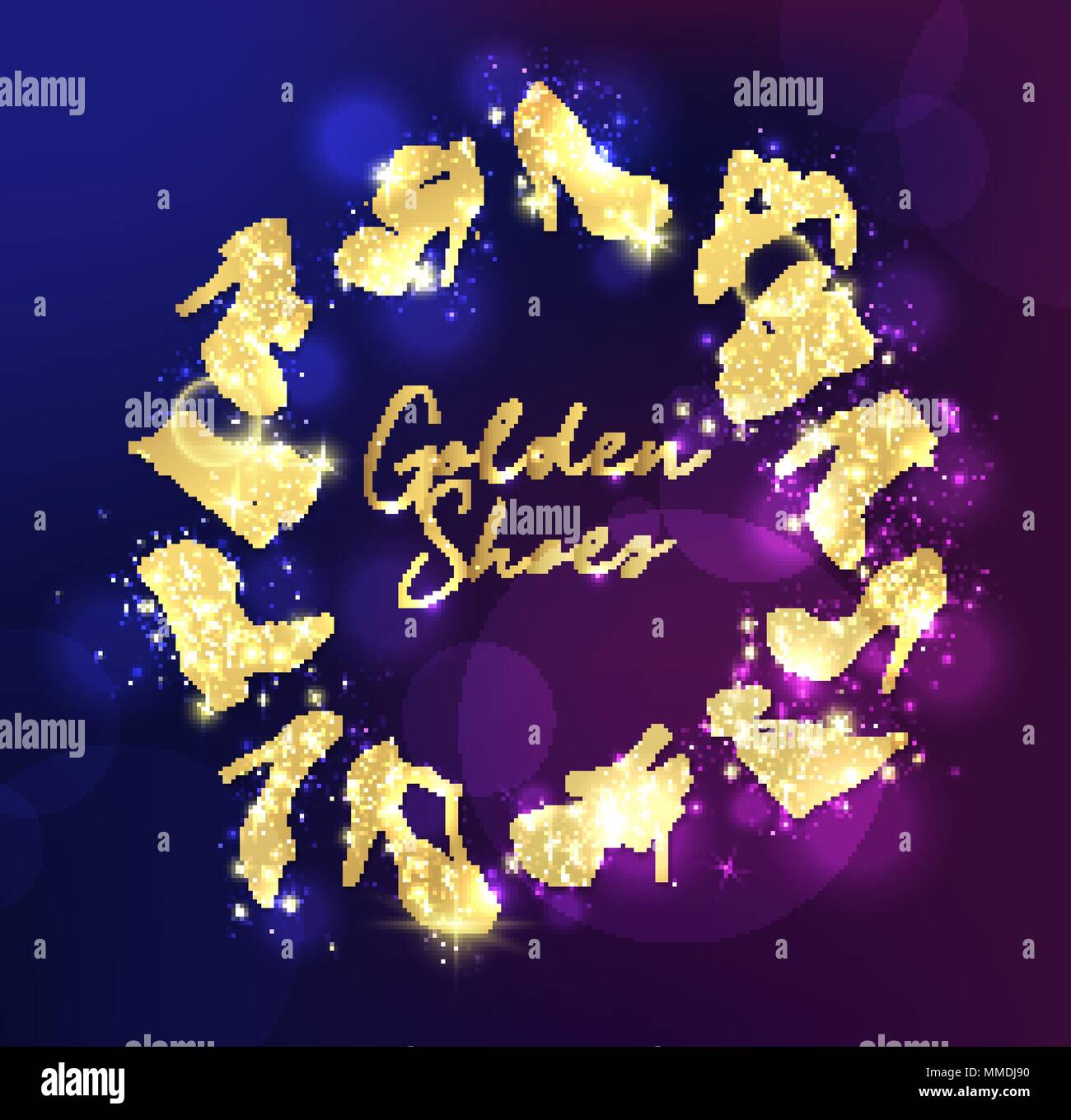 Gold high heel Stock Vector Images Alamy