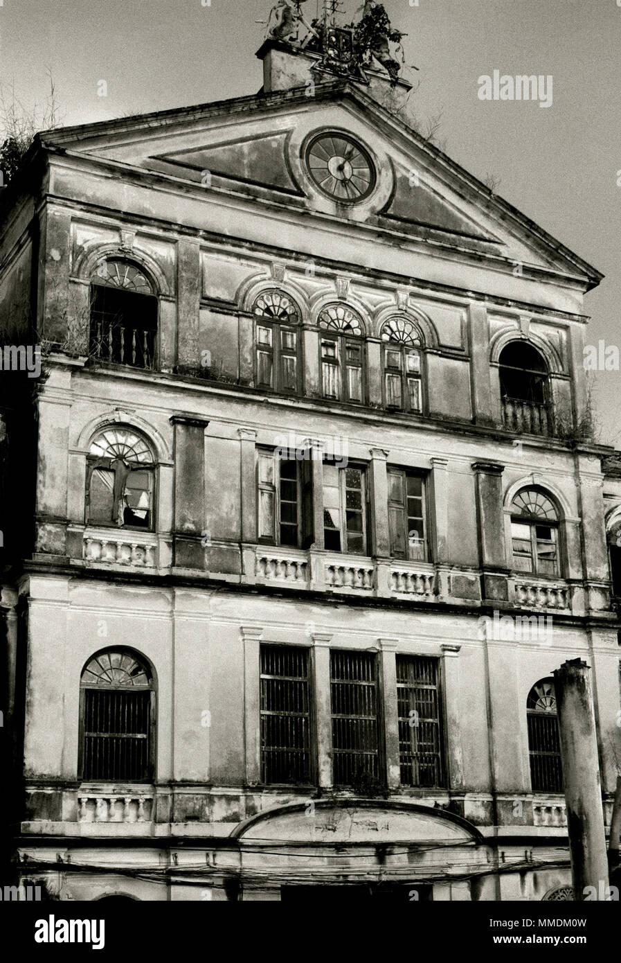 The Old Customs House dilapidated building in Bangkok in Thailand in Southeast Asia Far East. Architecture History Historical Dilapidation Colonial Stock Photo