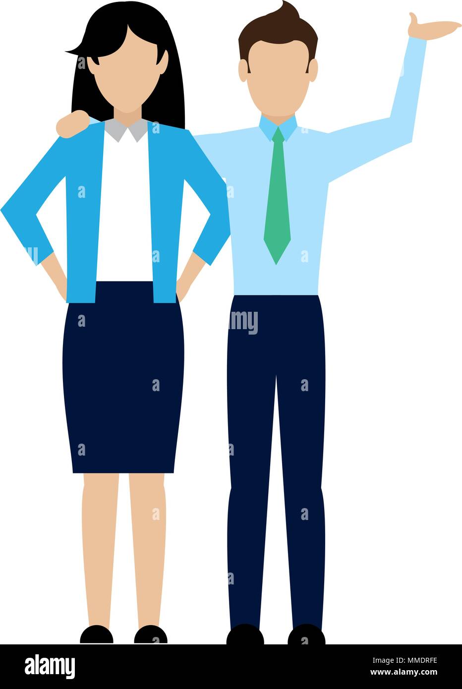 elegant businesspeople teamwork office strategy Stock Vector Image ...