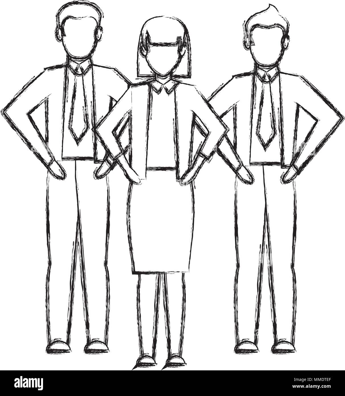 grunge professional businesspeople office teamwork strategy Stock Vector