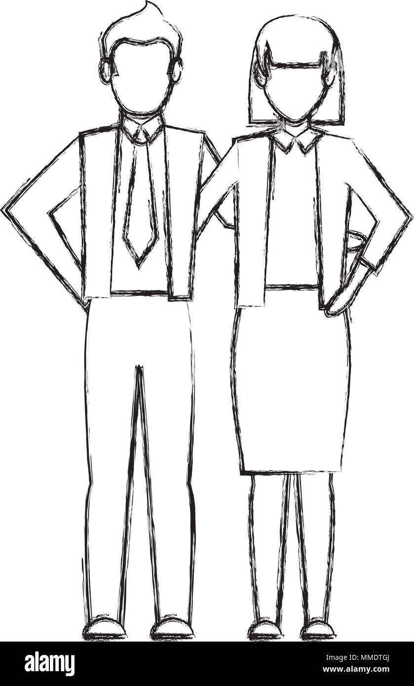 grunge professional businesspeople teamwork office communication Stock Vector